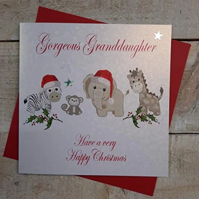 Image of White Cotton Cards Gorgeous Granddaughter Have A Very Happy Handmade Christmas Card (Toys Design) Code x14 42