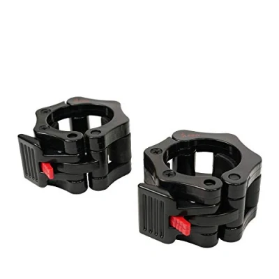 Image of Sunny Health &amp; Fitness Locking Collar Clamps with Quick Release for Olympic Barbells Pro Training