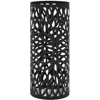 Image of vidaXL Elegant Umbrella Stand Corrosion Resistant Steel Material, Suitable for Umbrellas/Walking Sticks Black, with Removable Drip Tray