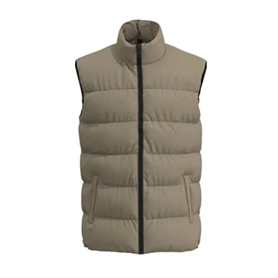 Image of Only &amp; Sons Men&#039;s Zip Up Quilted Gilet Bodywarmer Lightweight Padded Sleeveless Jacket Twill XL