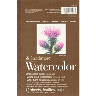 Image of Strathmore Watercolour Paper Pad, Multi Colour, 0.86 x 13.97 21.59 cm
