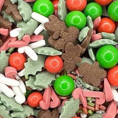 Image of Sprinkletti Christmas Jingle 30g Cake Topper Sprinkles Edible Decorations Festive Mix For Xmas Themed Birthday Party Cakes &amp; Bakes
