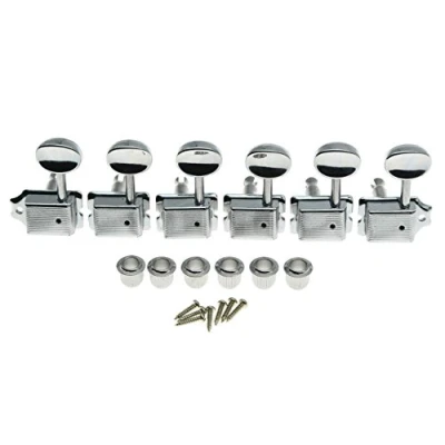 Image of Dopro Chrome Lefty Split Shaft Vintage Guitar Tuning Keys Pegs Left Handed Machine Heads for Strat Tele