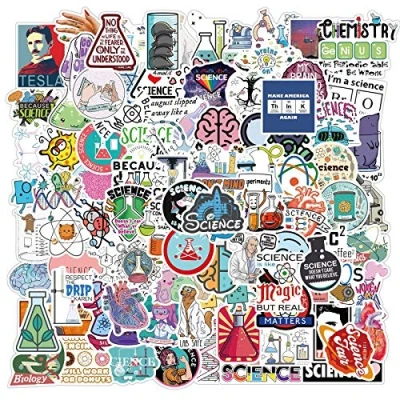 Image of Funny Laboratory Stickers Pack 100 Pcs Student Lab Sticker Waterproof Cool Graffiti Vinyl Decals for Laptop Water Bottle Phone Bike Car Luggage Laboratory,Vinyl Decor
