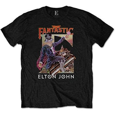 Image of Band Monkey Elton John Unisex T Shirt Captain Fantastic Multicoloured