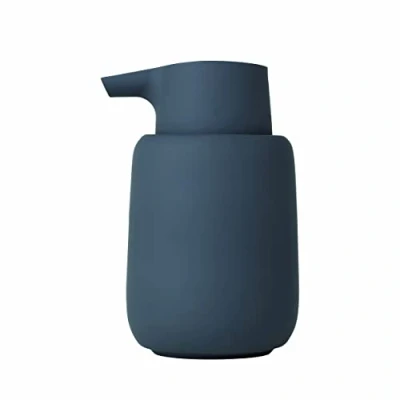 Image of Blomus Soap Dispenser, Ceramic Plastic Silicone, Magnet, H 14 cm, T 9,5 Ø 8,5, V 0,25 l