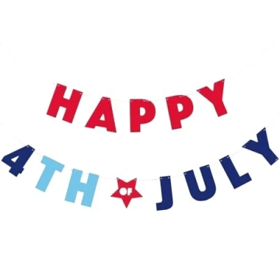 Image of Unique Party 61746 8.5ft Happy 4th July Banner, Set of 2