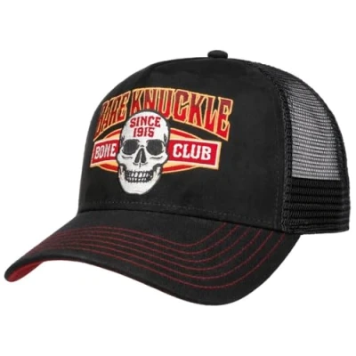 Image of FWS Bare Knuckle Trucker Cap Men Baseball mesh Snapback, with Peak, Peak Spring Summer One Size Black red