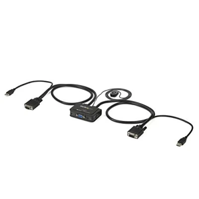 Image of StarTech.com 2 Port USB VGA Cable KVM Switch Powered with Remote Dual (SV211USB)