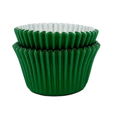 Image of Scrumptious Greaseproof 65 GSM Holly Green Cupcake Cases, Set of 24