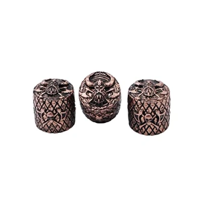 Image of Guyker 3Pcs Guitar Bass Knobs with 6mm Dia. Shaft Pots Savage Pirates Surface Retro Style Tone Volume Control Potentiometer Knob Replacement for Electric (CKB009, Antique Bronze)
