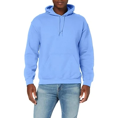 Image of Gildan Men&#039;s Heavyweight Hooded Sweatshirt Hoodie, Blue (Carolina Blue), M