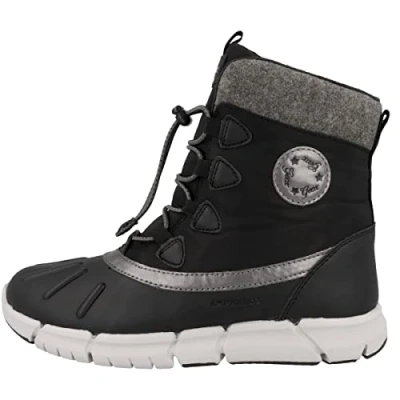 Image of Geox Girls J Flexyper Ab Ankle Boots, Black, 1.5 UK Child