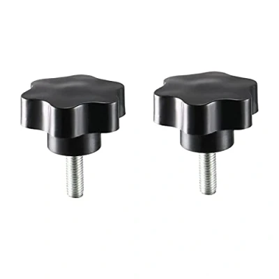 Image of TA VIGOR 2 Pcs Plum Hex Shaped Clamping Screw Knob, 32mm Dia M8 x 25mm Plastic Head Knob Handle Male Thread Thumb