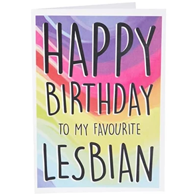 Image of Funny Greeting Cards Lesbian Card Gay Gift Best Friend Birthday Present Happy to My Favourite Novelty Joke Fun PC364