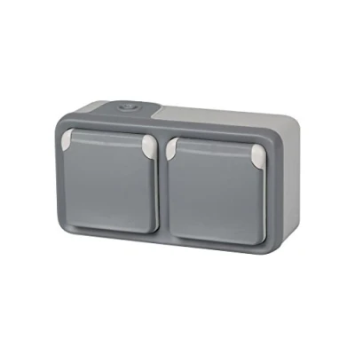 Image of Legrand Plexo Range 191505 Outdoor Wall Socket IP55 Waterproof Grey