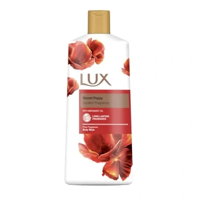 Image of LUX Secret Poppy Body Wash with Bergamot Oil Gentle &amp; Soothing Shower Gel, Nourishing Cleanser, Aromatic Fragrance Bath Soap, Pack of 1, 600 ml
