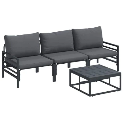 Image of vidaXL Garden Sofa Set 4 pcs Anthracite Steel