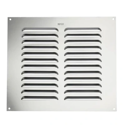 Image of Map Metal Louvre Air Vent Cover, for Openings 9&quot; x (229 229mm), Suitable Venting Gas Appliances Internal External Wall, Silver