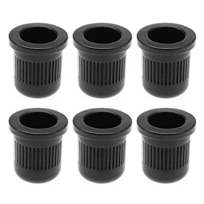 Image of Create idea 6PCS Guitar String Ferrules Through Body Caps Metal Mounting Buckle Bushing for Electric and Bass Musical Instruments Accessories Black