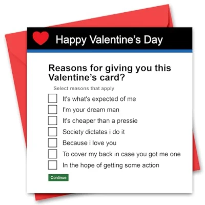 Image of Funny Valentine&#039;s Day Card for Him or Her Girlfriend, Boyfriend, Husband Wife Fiance Fiancee Government