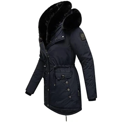 Image of Navahoo Sweety Deluxe Women&#039;s Warm Winter Parka with Double Faux Fur Hood XS XXL, blue,