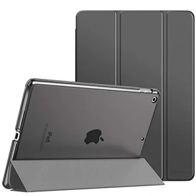 Image of MoKo Case Fit New iPad 9th Generation 2021/8th 2020/7th Gen 2019, 10.2 Slim Smart Shell Stand Cover with Translucent Frosted Back Protector, Space Gray(Auto Wake/Sleep)