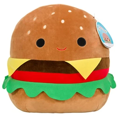 Image of Squishmallow 16&quot; Carl The Cheeseburger Plush Cute and Soft Food Toy Official Kellytoy Great Valentine&#039;s Day &amp; Easter Gift for Kids