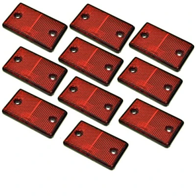 Image of AB Tools Red Rectangular Rear Reflector Pack of 10 Trailer Fence Gate Post TR074