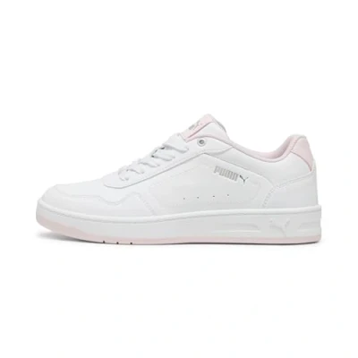Image of Puma Women Court Classy Sneakers, White Whisp Of Pink Silver, 8.5 UK
