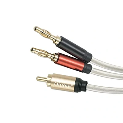 Image of Oluote Speaker Cable,RCA Male to Bananam Plug, Acoustic Cables,Banana Plug Adapter for Speakers、Amplifiers and Subwoofers (RCA 2 x Banana Plug,3m)