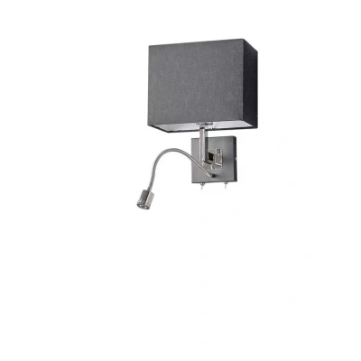 Image of Lucande wall lamp Rebekka, 31 cm, black, LED reading arm