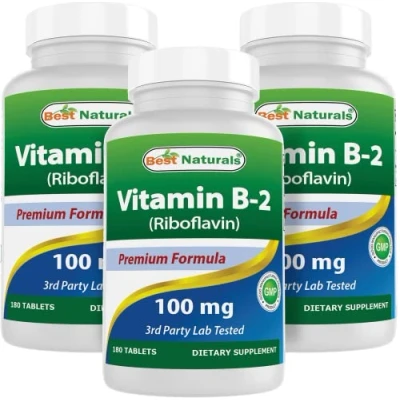 Image of Best Naturals Vitamin B2 Riboflavin 100 mg 180 Tablets (180 Count (Pack of 3))
