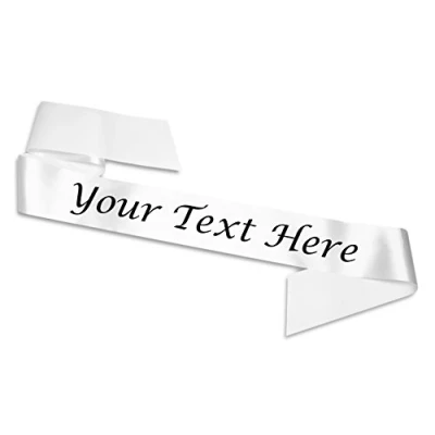 Image of Personalised White Sash Hen Party Night Do Birthday Prom Add any text