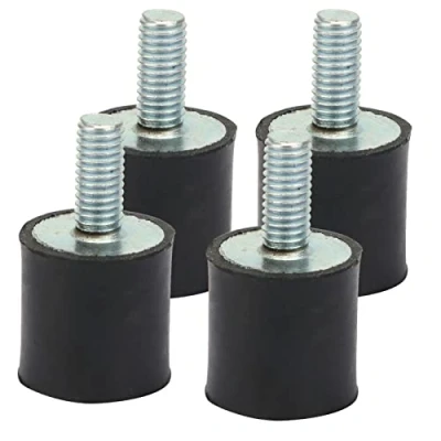 Image of 4pcs M3 M5 M6 Rubber Mounts Anti Vibration Silentblock Car Boat Bobbins Black and Silver for Air Compressors, Diesel Engines, Gasoline Water Pumps(vd15*15 M5*12)