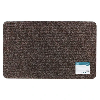 Image of JVL 01 229BR Delta Ribbed Lightweight Indoor Entrance Door Mat, Brown, 80 x 50 cm