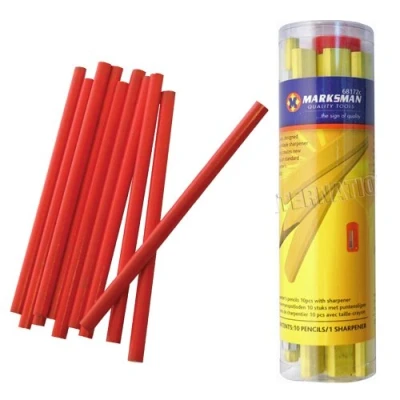 Image of BARGAINS GALORE NEW 9PC CARPENTER PENCILS JOINER PENCIL WITH SHARPENER INCLUDED SET JOINERS WOODWORK BUILDERS HARD GRAPHITE LEAD NATURAL WOOD CASED FOR