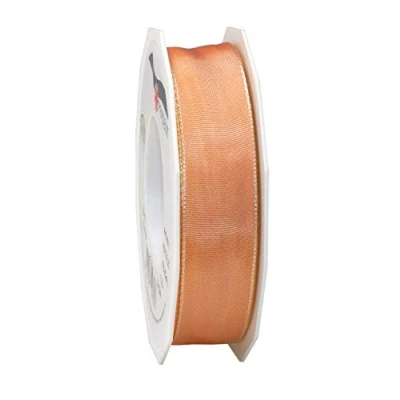 Image of Präsent Lyon Wired Taffeta Ribbon Apricot 25 mm Width, m Length