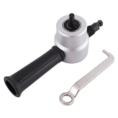 Image of Double Head Sheet Metal Nibbler Cutter,1500 3000 RPM Min 12mm Hole Round Cutting Cutter, 360 Degree Adjustable Power Drill Attachment Tool Kit