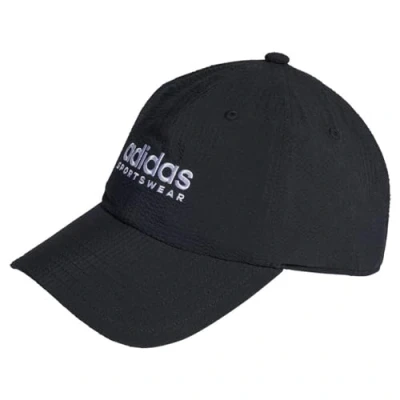 Image of adidas Unisex Seersucker Dad Cap, black/white, XS