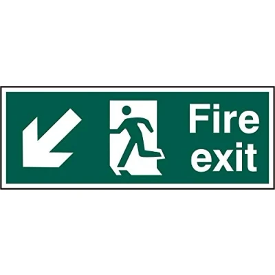 Image of Fire Exit Man Arrow D/L Rpvc (Pk5) 400mm X 150mm