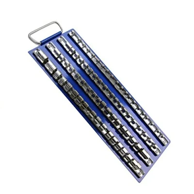 Image of Large 80 Socket Rail Tray Holder 1/4&quot; 3/8&quot; 1/2&quot; Storage Rack with Handle