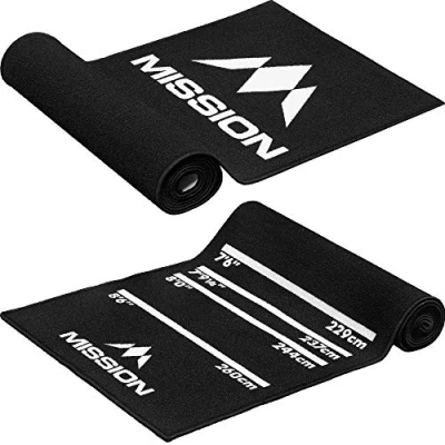 Image of Mission Darts MAT18 Non Slip Carpet Dart Mat, Black, 290cm x 60cm