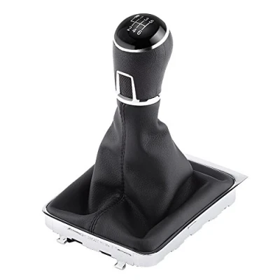 Image of Keenso 6 Speed Manual Gear Shift Knob Boot, Car Shifter Gaiter Stick Head Lever for Volks wagen Pas sat B6 2011 2015 Automotive Interior and Exterior