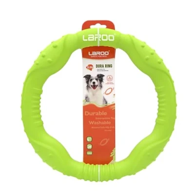 Image of LaRoo Dog Flying Ring Toys,Floating Disc Toys,Summer Pet Training Outdoor Durable Chew Toys for Medium and Large dogs (Large Green/30cm)