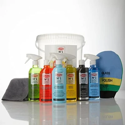 Image of CarPlan No.1 Super System Bucket Shampoo Ceramic Wax Wheel Cleaner Tyre Slik 10 Piece Kit