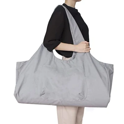 Image of 3DTengkit Yoga Bag Large mat Bag,Canvas Tote with Inside Zip Pocket Fits Most Size Mats (gray)