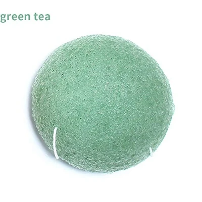 Image of 1pc Konjac Facial Sponge Natural Activated Ingredient Face Cleansing Exfoliating Tool Loofah Puff Body Shower Sponge(matcha Green)
