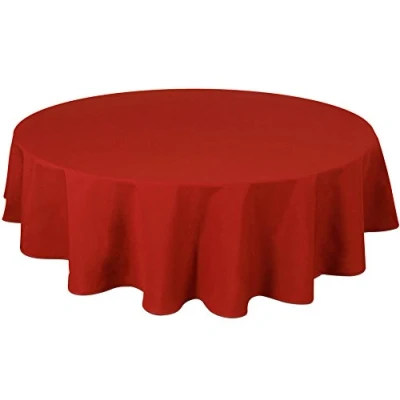 Image of Home Direct Quality Round Fabric Tablecloth 140cm, Red