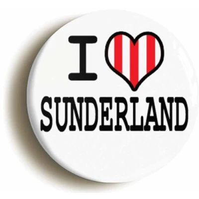 Image of Ozorath I Heart Love Sunderland Button Badge (1inch / 25mm diameter)